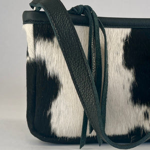 Cowhide Shoulder Bag | Black and White