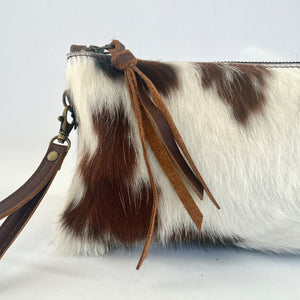 Cowhide Wristlet Clutch | Tri-Color