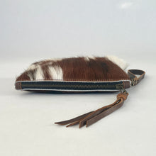 Load image into Gallery viewer, Cowhide Wristlet Clutch | Tri Color Hair on Hide