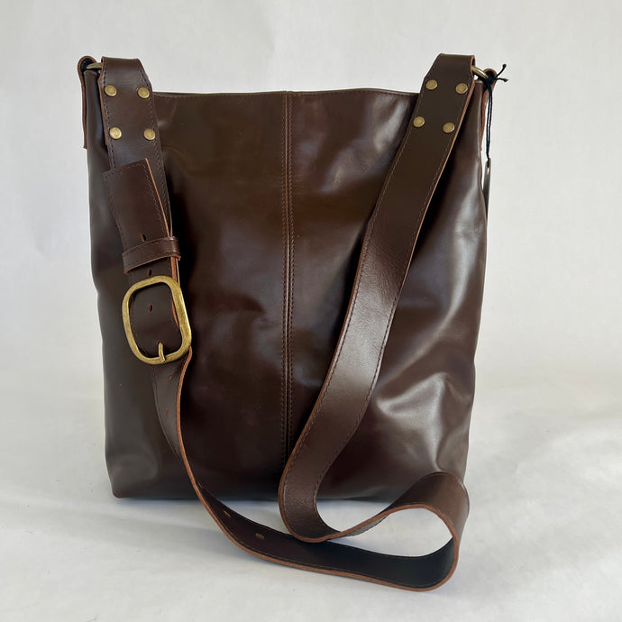 Indie Leather Messenger Bag | Brown Leather Tote