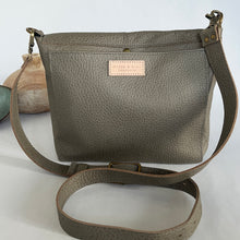 Load image into Gallery viewer, Jane Leather Messenger Bag with Crossbody Strap | Grey Pebble