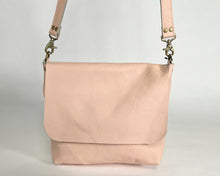 Load image into Gallery viewer, Jane Leather Messenger Bag with Crossbody Strap | Blush Pink