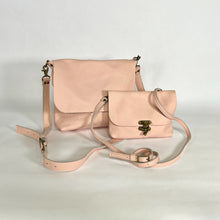 Load image into Gallery viewer, Jane Leather Messenger Bag with Crossbody Strap | Blush Pink