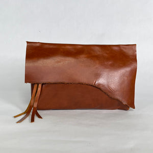 RAW EDGE Leather Crossbody Bag | Brandy | One-of-a-Kind