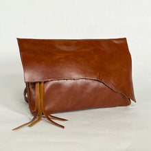 Load image into Gallery viewer, RAW EDGE Leather Crossbody Bag | Brandy | One-of-a-Kind